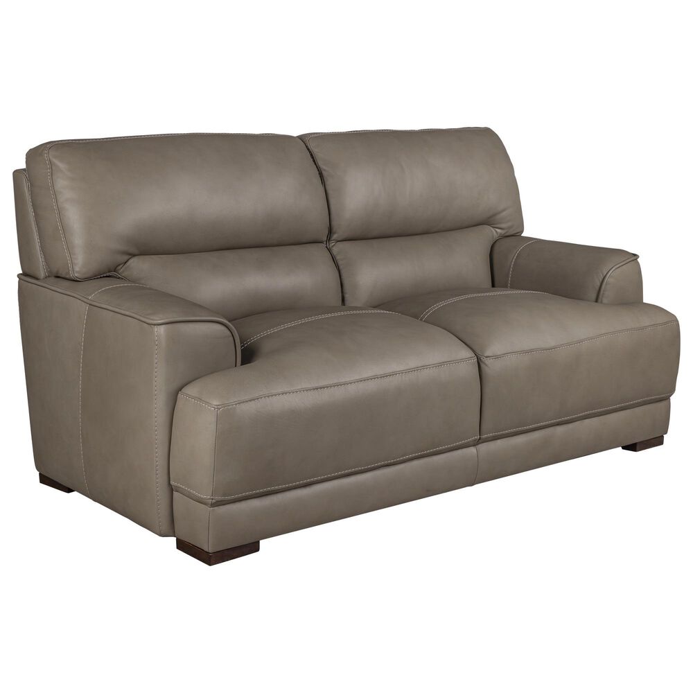 Bordeaux &amp; Co Stationary Leather Sofa and Loveseat Set in Goodland Grey, , large