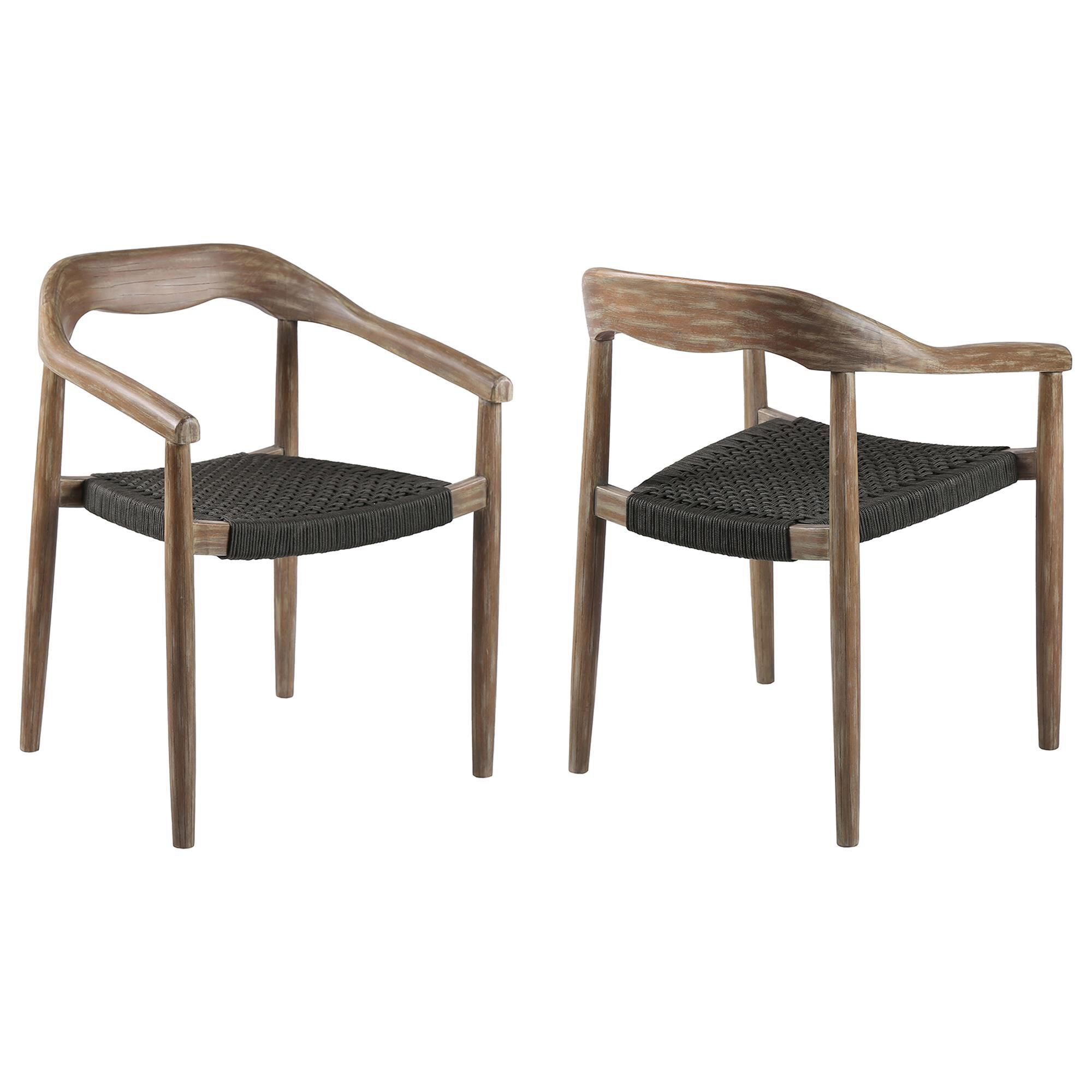 Charcoal wood dining chairs on sale