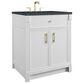 James Martin Bellshire 30" Single Bathroom Vanity in Bright White with 3 cm Charcoal Soapstone Silestone Top and Rectangular Sink, , large