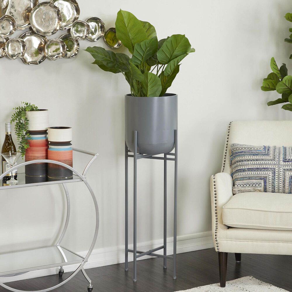 Maple and Jade 42&quot; Dome Planter with Removable Stand in Gray, , large