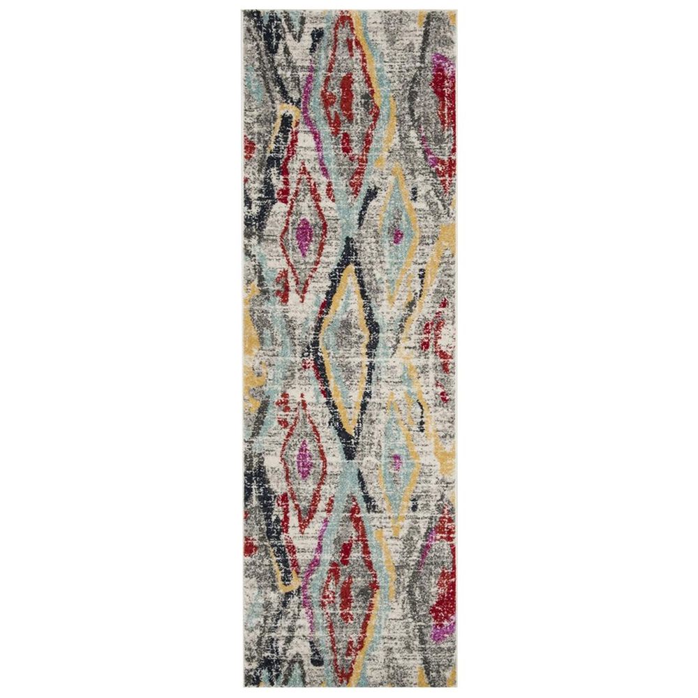 Safavieh Adirondack ADR209F 2"6" x 8" Light Grey and Red Runner, , large