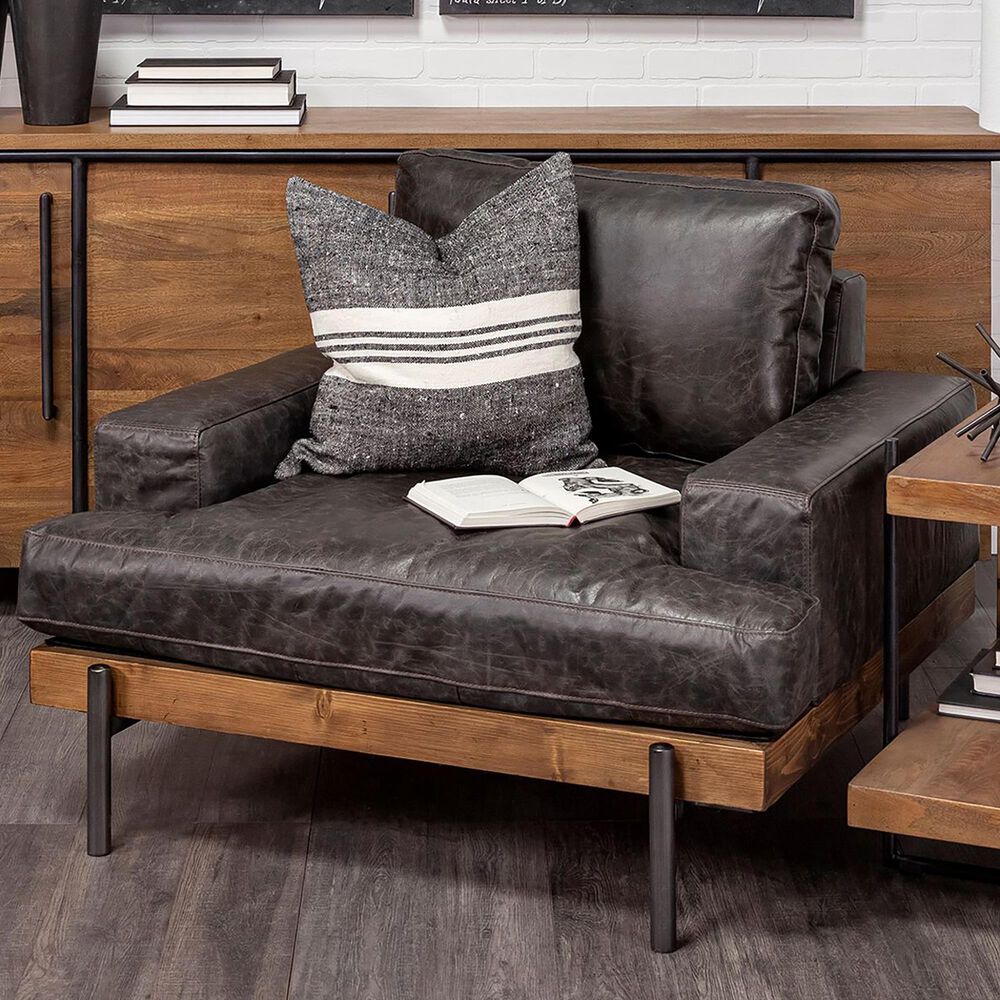 Mercana Colburne Leather Chair in Dark Brown, , large