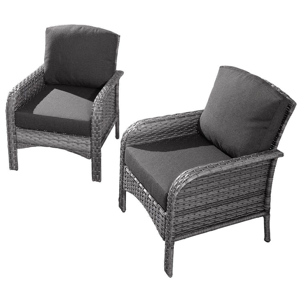 HOMLUX 27" Patio Single Chair in Black (Set of 2), , large