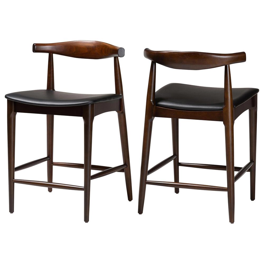 Baxton Studio Eira Counter Stool in Walnut (Set of 2), , large