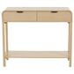 Maple and Jade 2-Drawer Console Table with Black Handles in Beige, , large