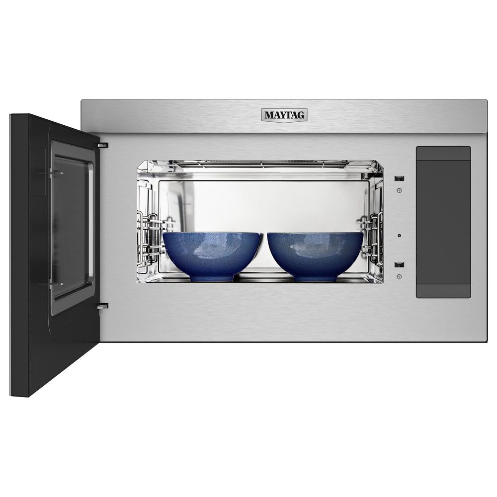 Maytag 2-Piece Kitchen Package with 6.4 Cu. Ft. Electric Range and 1.1 Cu. Ft. Over-The-Range Toaster Oven in Fingerprint Resistant Stainless Steel, , large