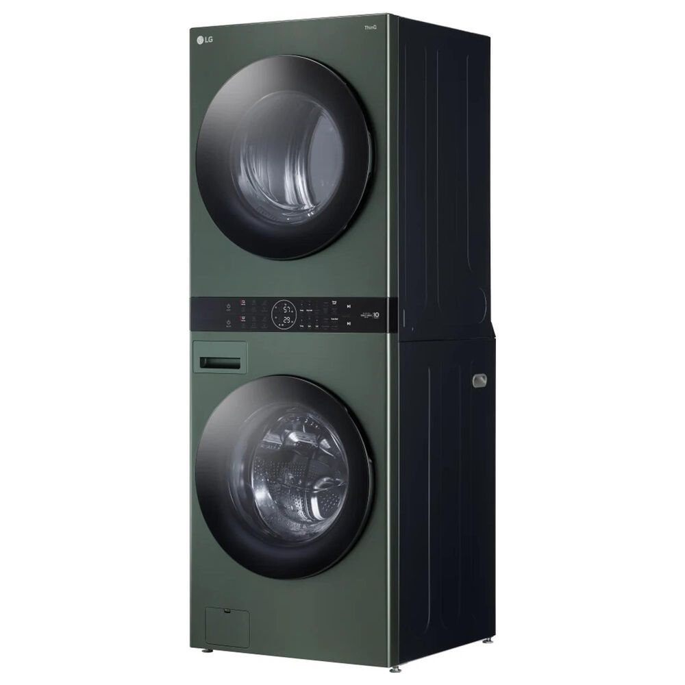 LG Single Unit Front Load LG WashTower with Center Control 4.5 Cu. Ft. Washer and 7.4 Cu. Ft. Gas Dryer in Nature Green, , large