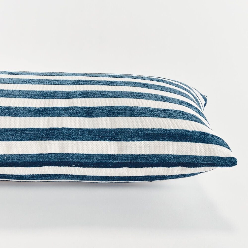Napa Home and Garden Gideon 12&quot; x 22&quot; Indoor/Outdoor Lumbar Throw Pillow in Dark Blue, , large