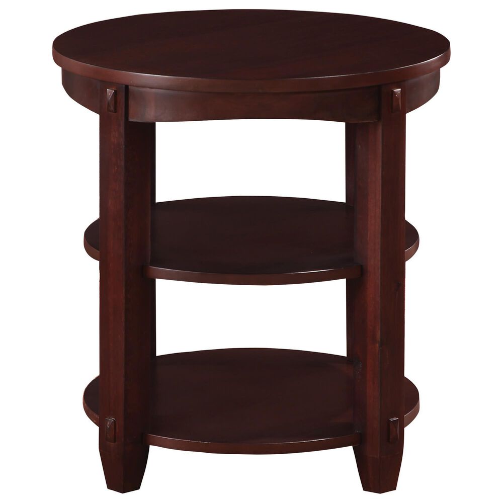 OSP Home Lane Round End Table in Espresso, , large