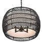 Golden Lighting Everly 4-Light Pendant in Black/ Matte Black Rattan, , large