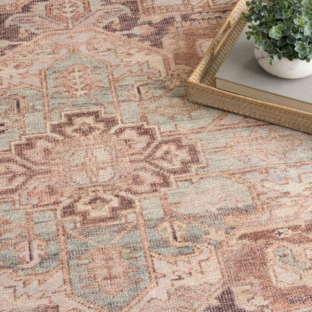 Nourison Vintage Washables Coral and Mint 9' x 12' Area Rug, , large