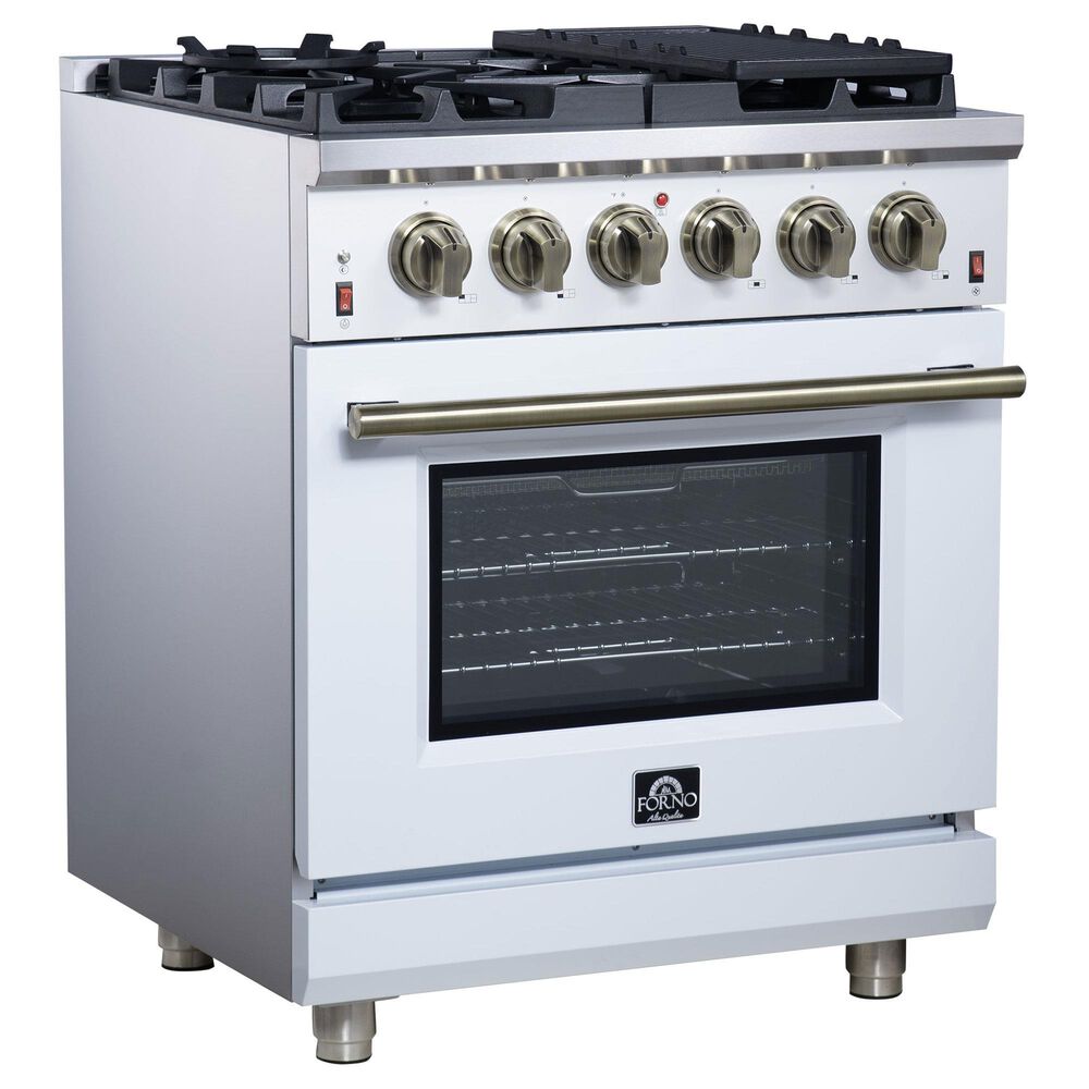 Forno Massimo 30" Freestanding Gas Range in White, , large