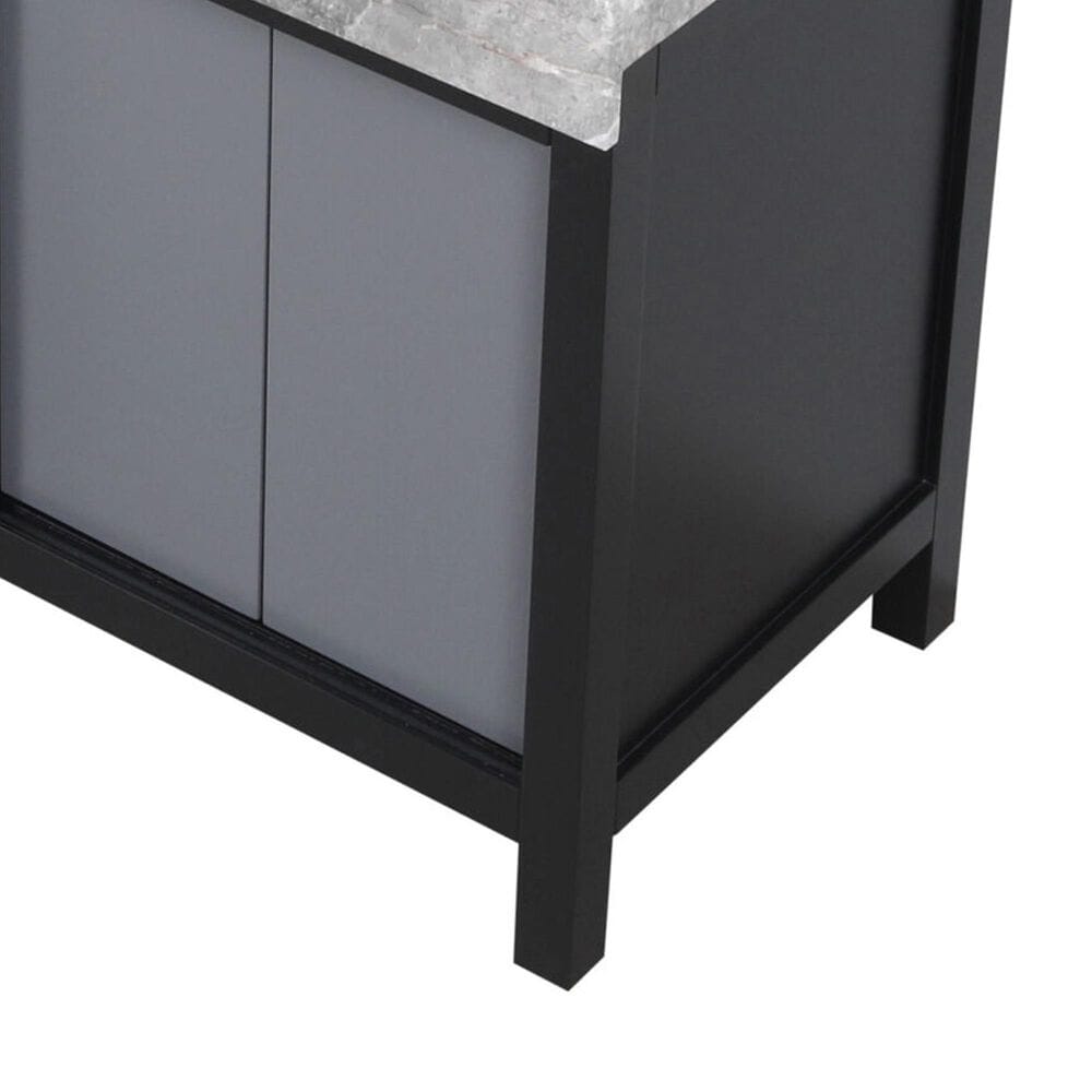 Lexora Home Zilara 55&quot; Double Bathroom Vanity in Black and Grey with 11 cm Castle Grey Marble Top and Rectangular Sinks, , large