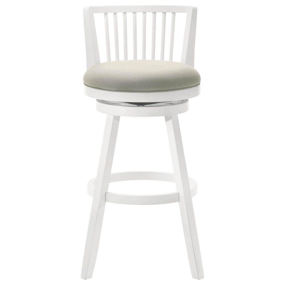 Armen Living Harper 26" Swivel Counter Height Stool in Matte White, , large