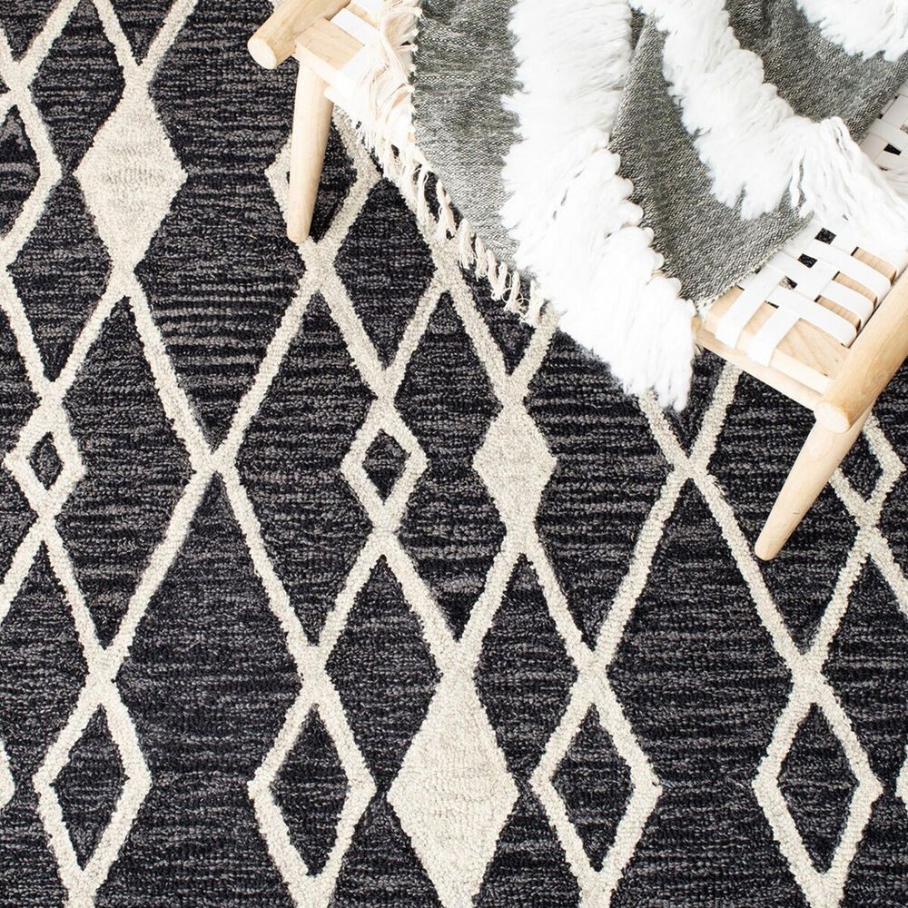 Safavieh Micro-Loop MLP157H 5&#39; Square Charcoal and Ivory Area Rug, , large