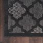 Nourison Easy Care 5" x 7" Charcoal and Black Indoor/Outdoor Area Rug, , large