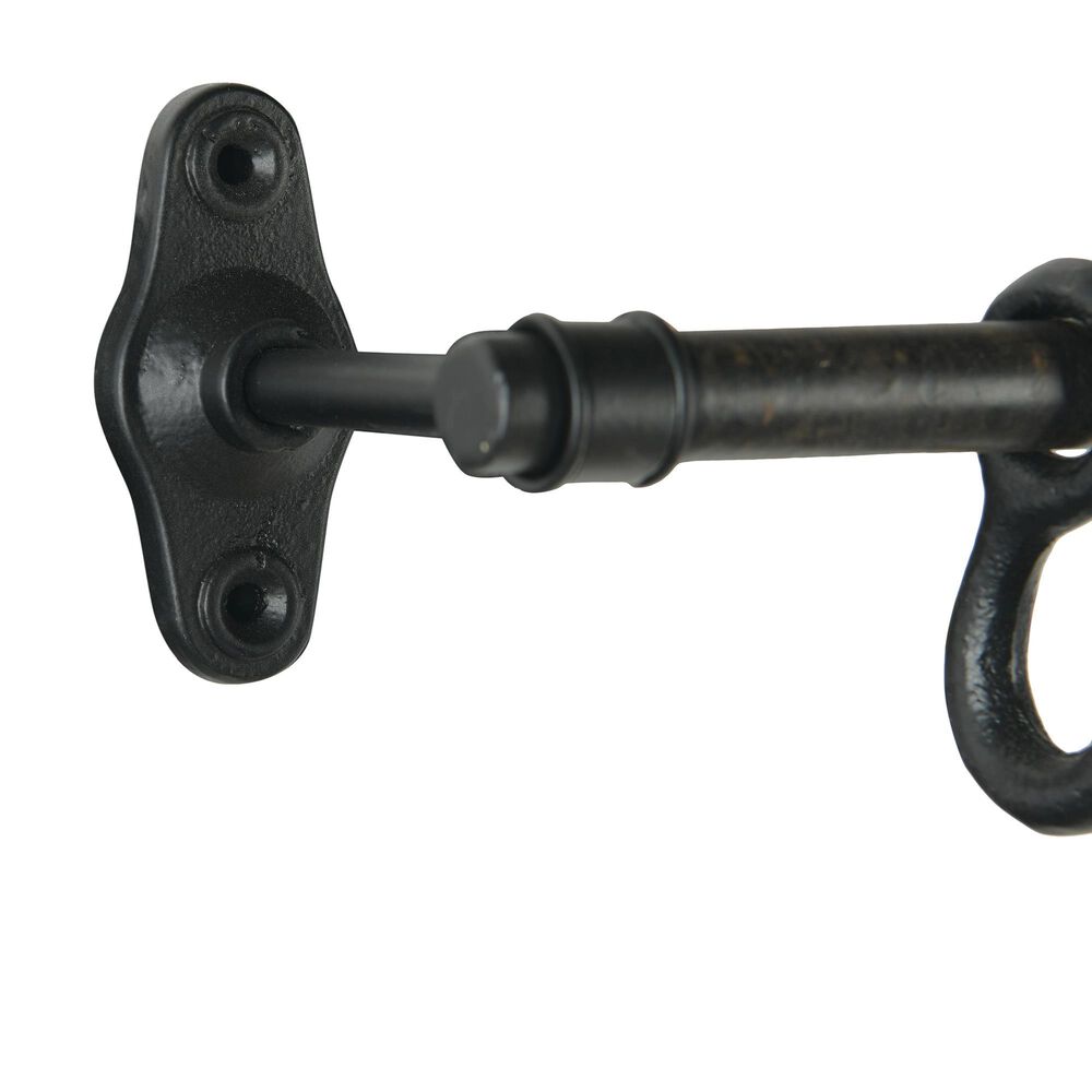 Creative Coop 18-Hook Forged Metal Wall Rod in Black, , large