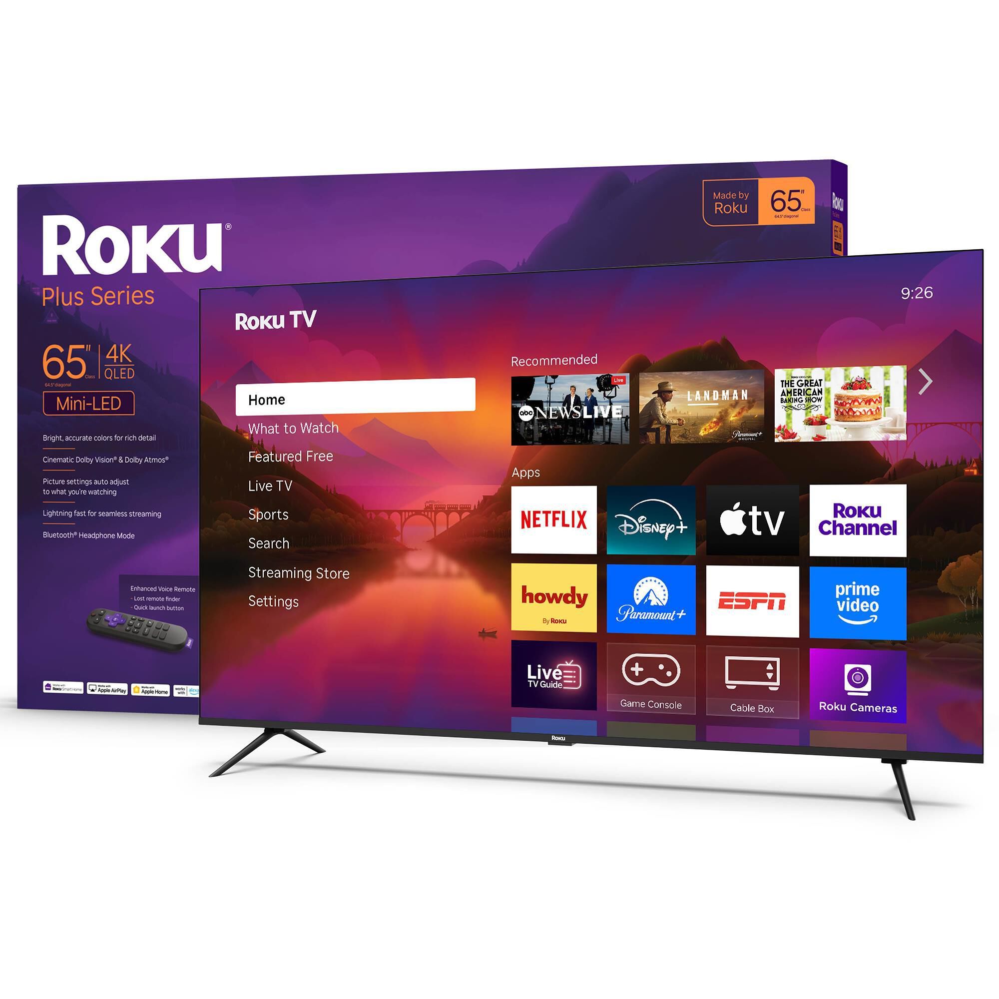 Roku 65" Class Plus Series 4K QLED Mini-LED Smart RokuTV (2025)