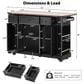 HOMLUX 53" Kitchen Island with Two Tempered Glass Cabinet Door in Black, , large
