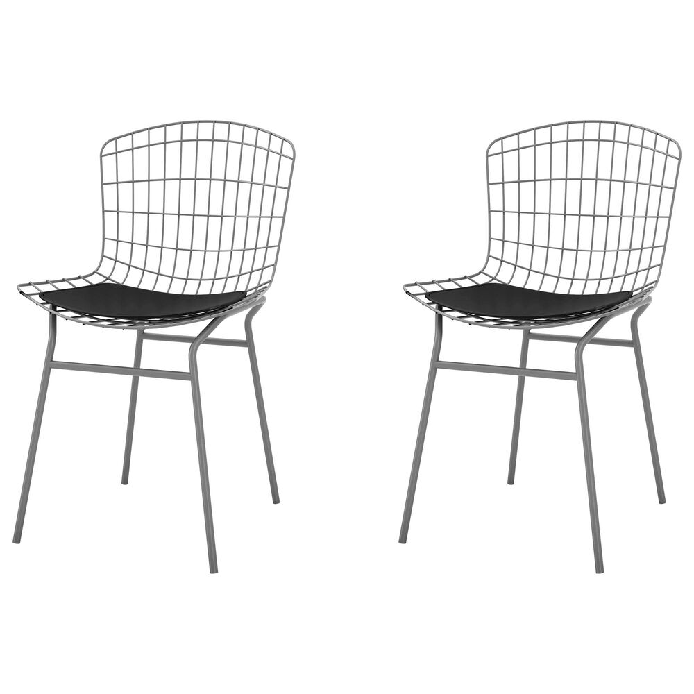 Dayton Madeline 2-Piece Chair with Seat Cushion Set in Charcoal Grey/Black, , large