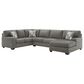 Ashley Clarington 3-Piece Sleeper Right Facing Sectional with Chaise in Greystone, , large
