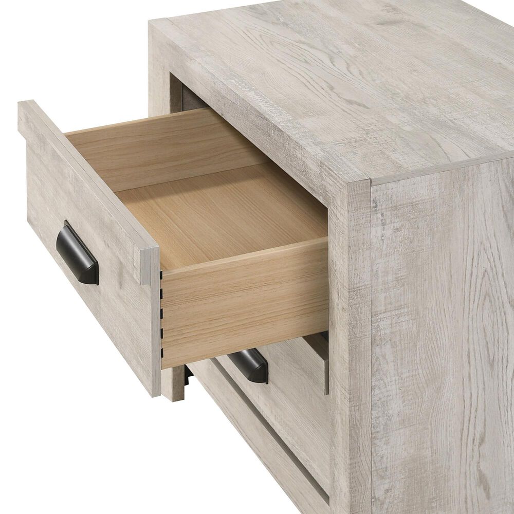Crown Mark Valor 2-Drawer Nightstand in Light Gray, , large