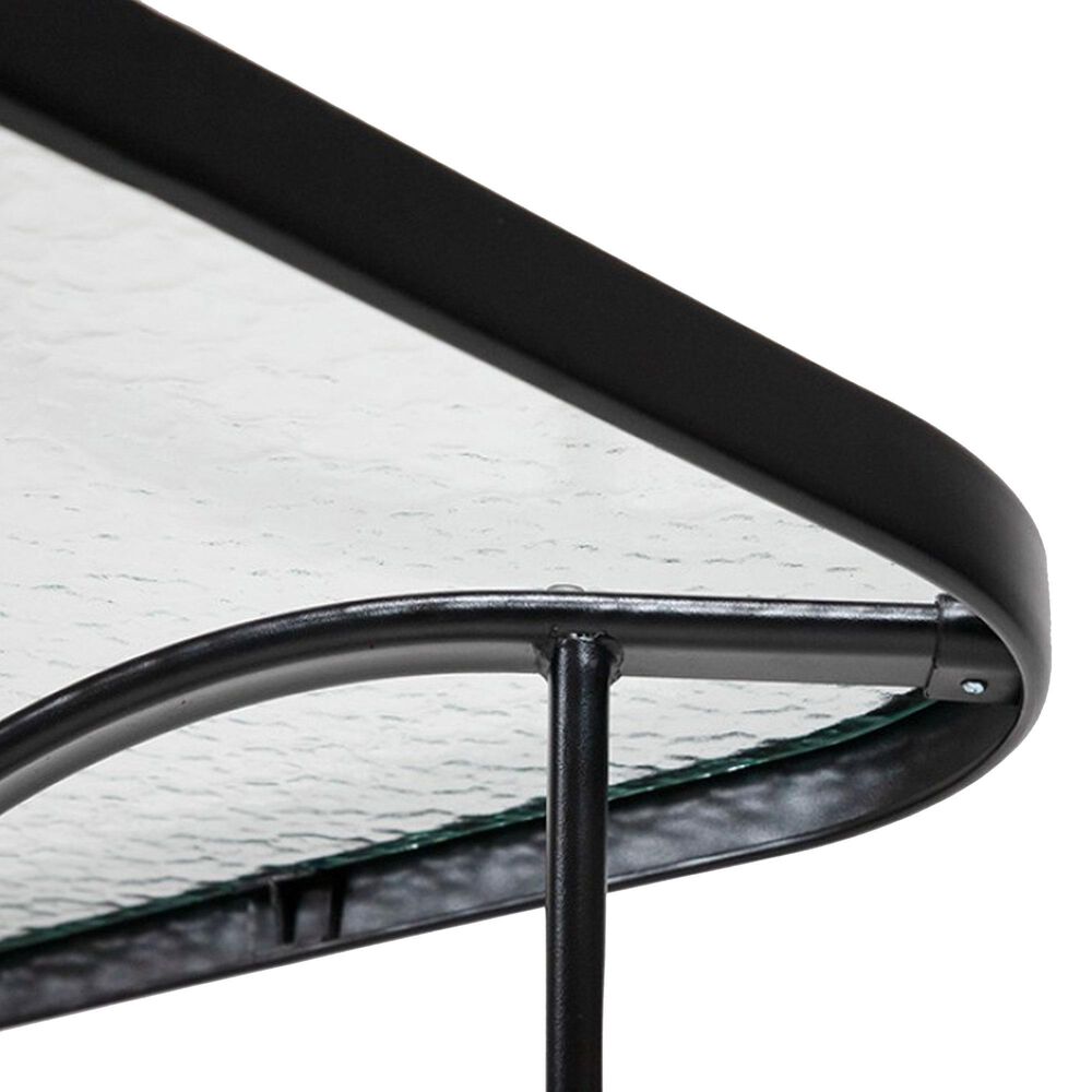 Furniture of America Roan Outdoor Dining Table with Umbrella Hole in Black - Table Only, , large