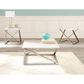 Crystal City Zurich Cocktail Table in White and Pewter, , large