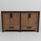Lexora Home Ziva 60" Double Bathroom Vanity in Rustic Barnwood with 2 cm White Cultured Marble Top and Rectangular Sinks, , large
