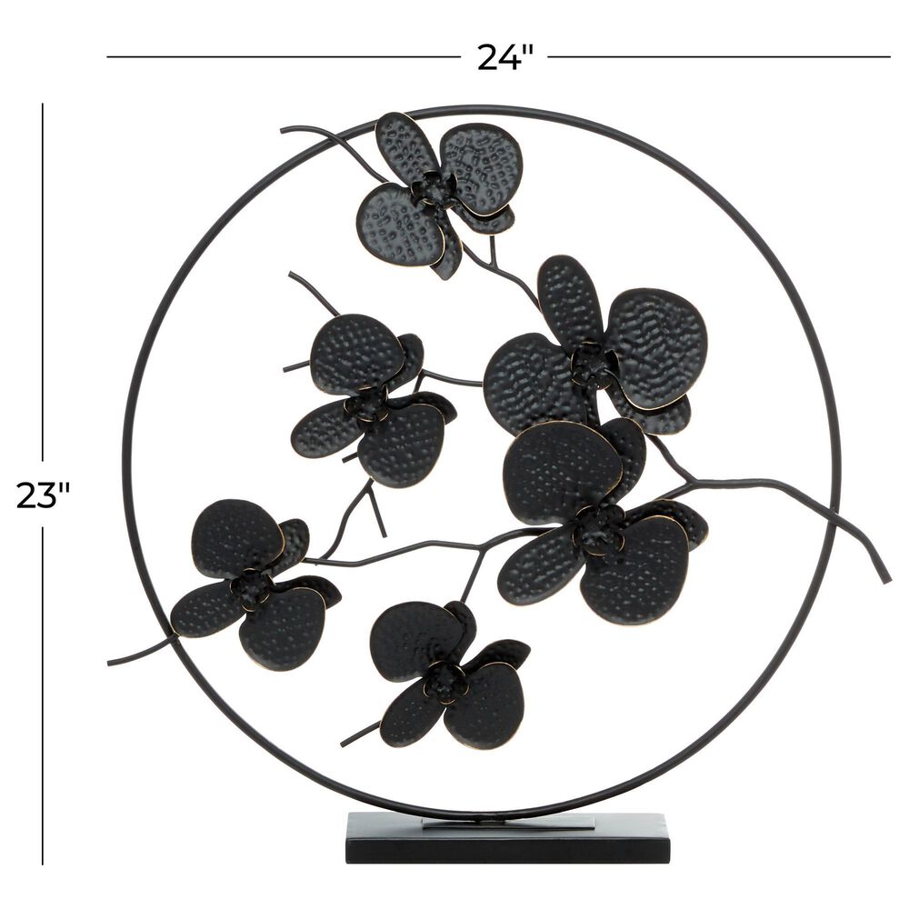 Maple and Jade Leaves Sculpture in Black, , large