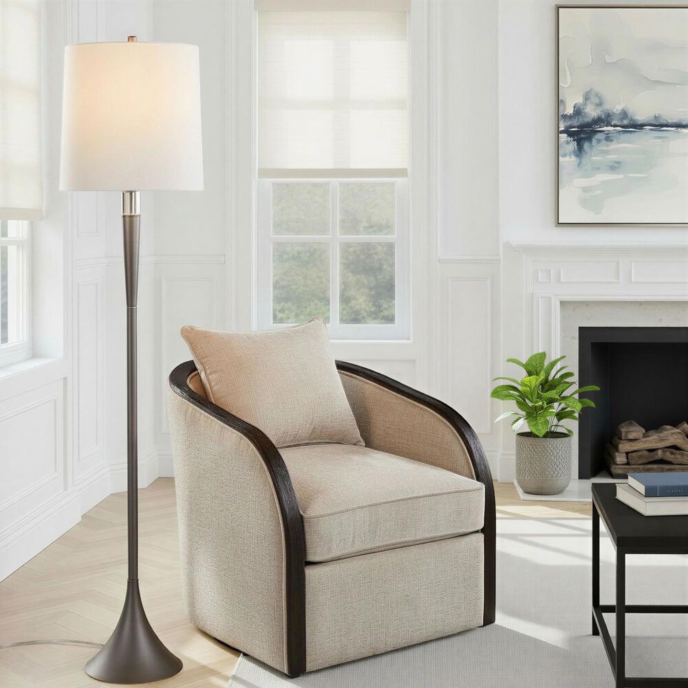 LumiSource Marla Floor Lamp in Cast Iron and Clear (Set of 2), , large