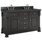 James Martin Vanities Brookfield 60" Double Bathroom Vanity in Black Onyx with 3 cm Charcoal Soapstone Quartz Top and Rectangular Sinks, , large