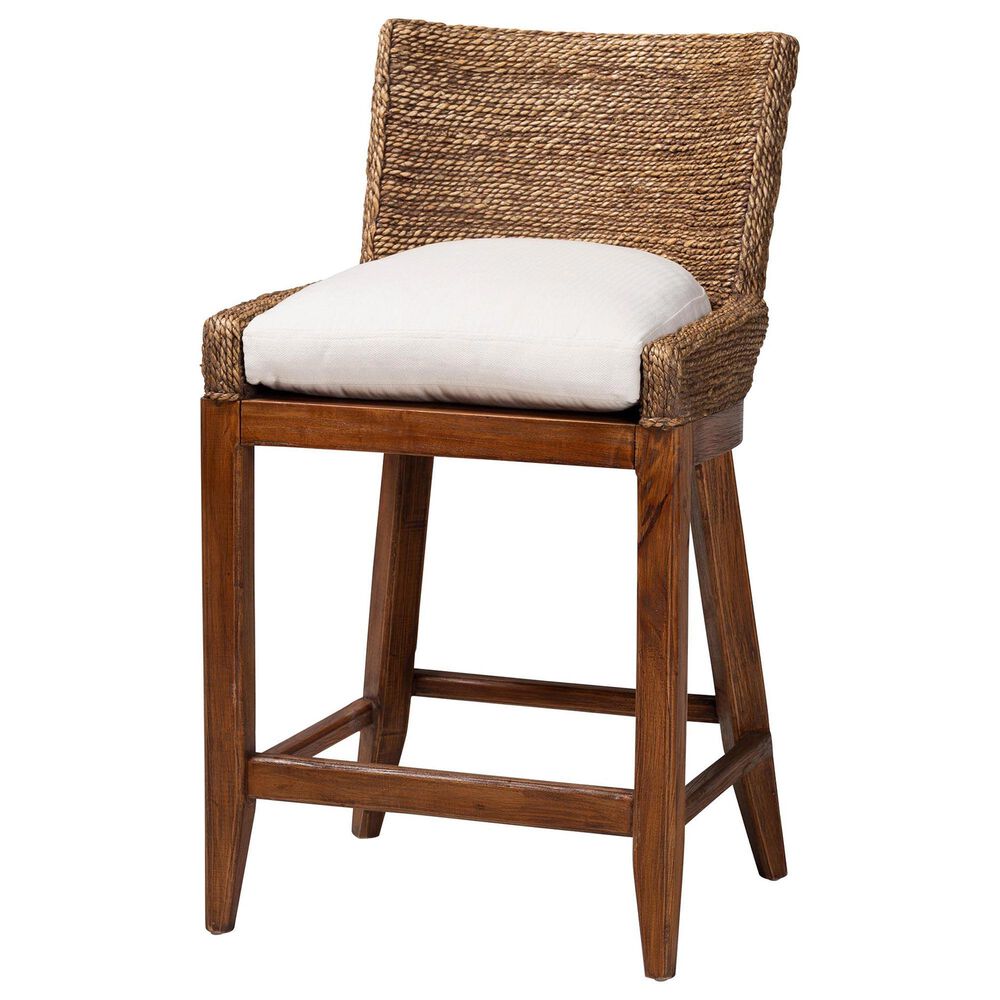 Baxton Studio Ridley Counter Stool in Brown Wash, , large