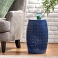 Hearth and Haven Lilac Outdoor Metal Side Table with Cylindrical Design in Dark Blue, , large