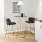 LumiSource Canary Bar Table in Gold Metal and Black Wood, , large