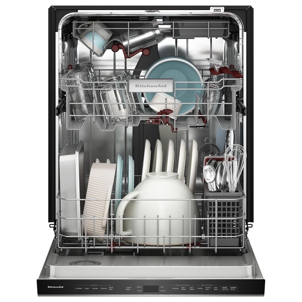 KitchenAid 24&quot; Max Jets Third Rack Dishwasher with Advanced ProDry System, Pocket Handle and Ultra-bright LED Lighting in Black Ore, , large