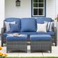 HOMLUX Patio Rattan Sofa Set in Denim Blue, , large