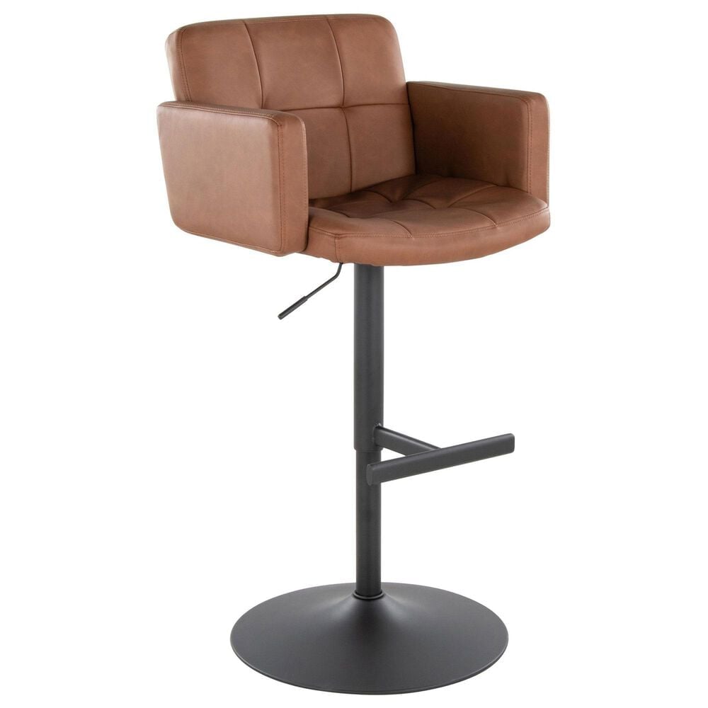 Lumisource Stout Swivel Adjustable Barstool in Black, , large