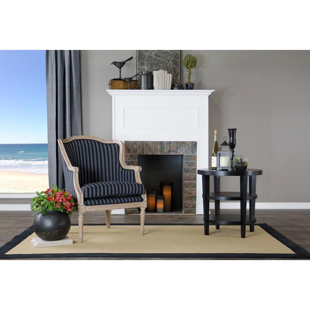 Baxton Studio Charlemagne Accent Chair in Grey and Black, , large