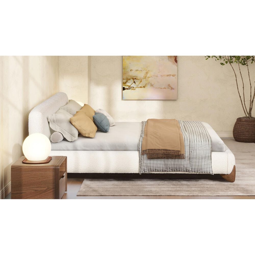 Jennifer Taylor Home Alpine Puffy Modern King Platform Bed in Ivory White, , large