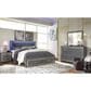 Ashley Lodanna King Panel Bed with 2 Storage Drawers in Gray, , large