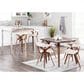 LumiSource Gardenia Swivel Fixed-Height Counter Stool with Cream Fabric Upholstery in Chrome and Walnut (Set of 2), , large