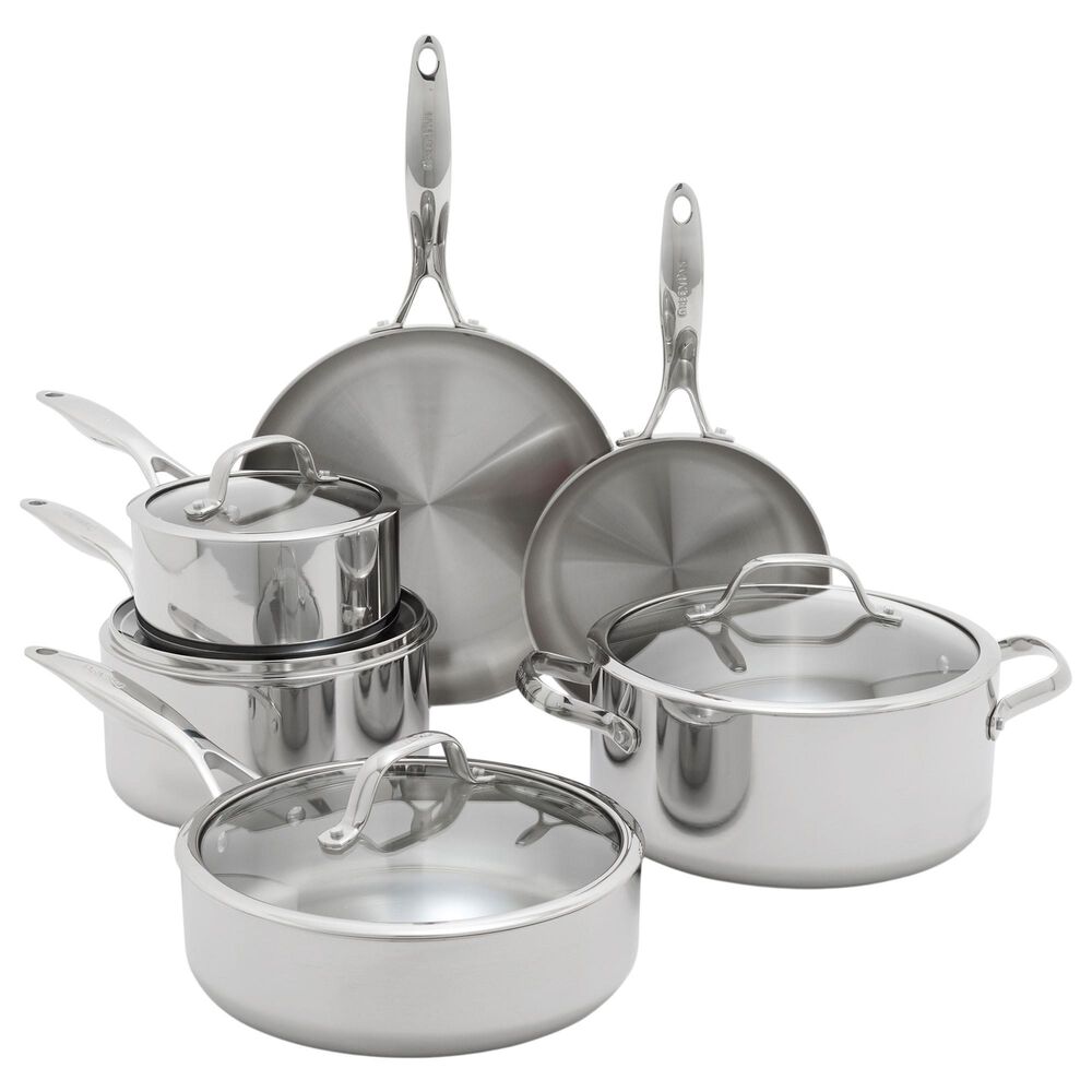 Green Pan Valencia Pro 10-Piece Uncoated Cookware Set in Stainless Steel, , large