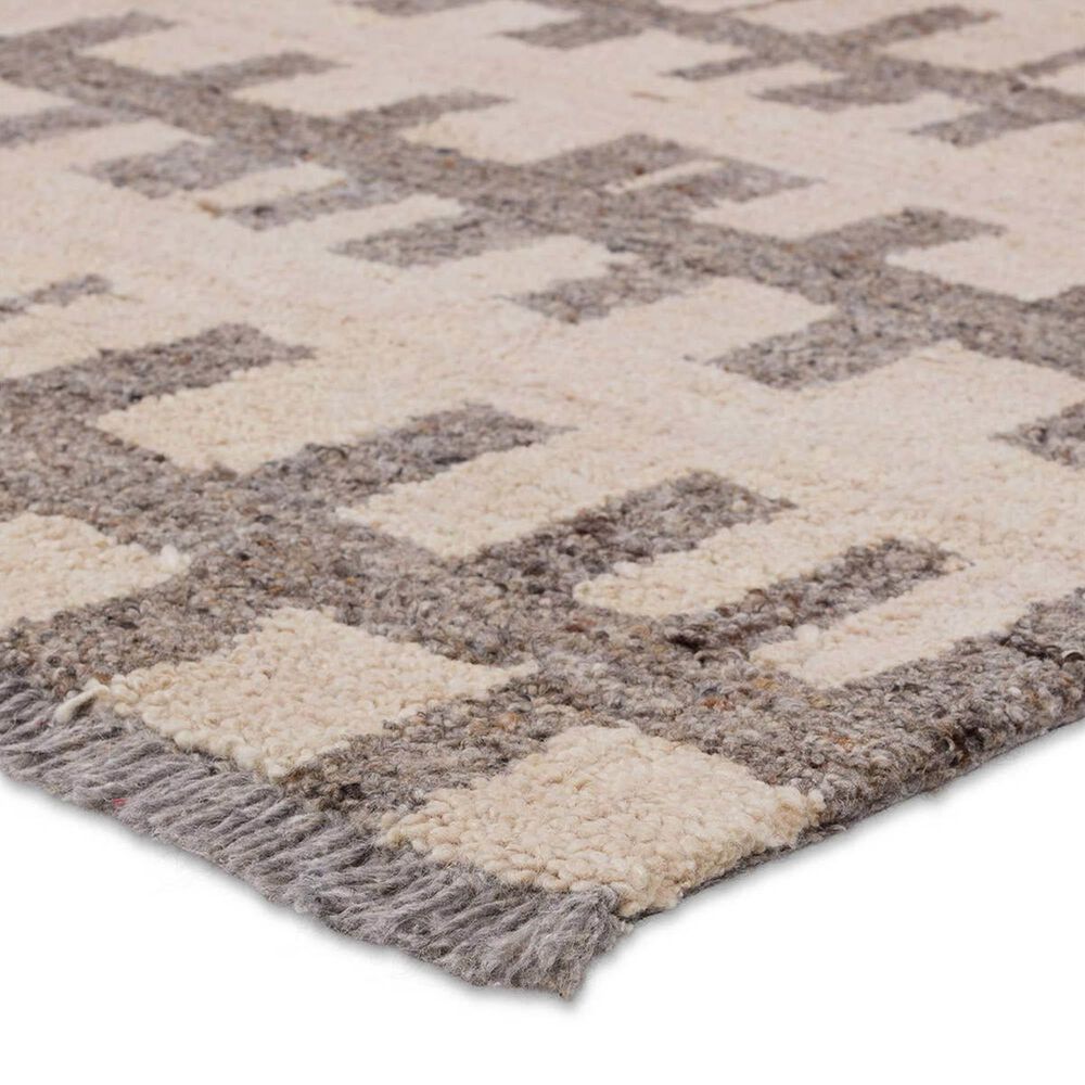 Jaipur Hadi Emir 9&#39; x 12&#39; Feather Gray, Bungee Cord and Almond Milk Area Rug, , large