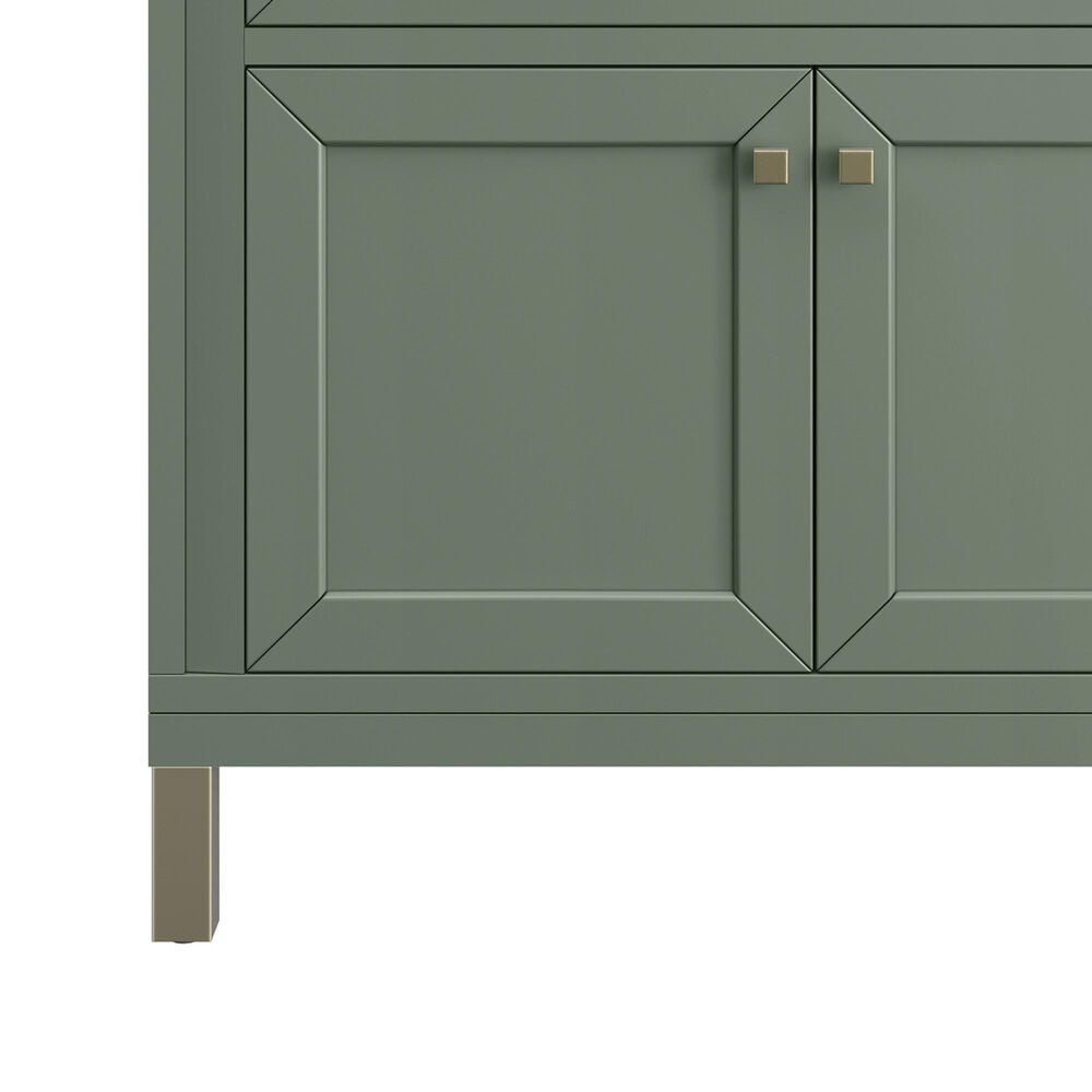 James Martin Vanities Chicago 36&quot; Single Bathroom Vanity in Smokey Celadon with Single Hole 3 cm White Zeus Quartz Top and Rectangular Sink, , large