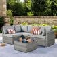 HOMLUX 5-Piece Patio Conversation Set with Grey Wicker in Dark Gray, , large