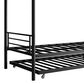 Hearth and Haven Twin Metal Bunk Bed with Trundle Ladder and Full-Length Guardrail in Black, , large