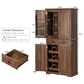 HOMLUX 71" Tall Kitchen Pantry Cabinet with 3 Pull Out Cabinet Organizers in Brown, , large