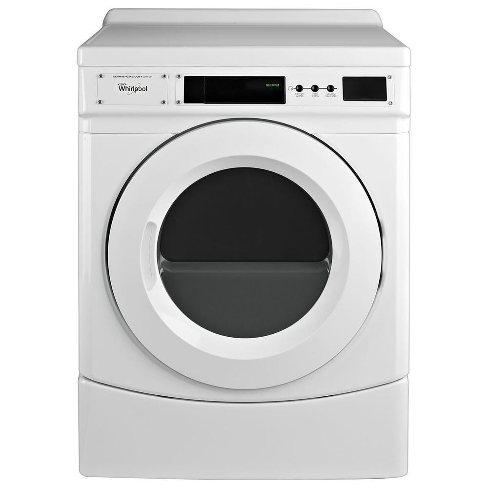 Whirlpool 27" Commercial Electric Front-Load Dryer in White, , large