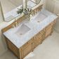 James Martin Vanities Lorelai 60" Double Vanity in Light Natural Oak with 3 cm Carrara White Marble Top, , large